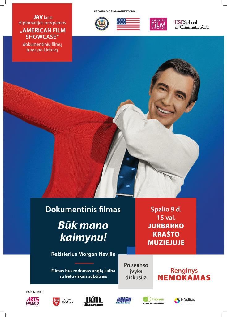 Spalio 9. d. 15.00 val. kviečiame į dokumentinio filmo „Būk mano kaimynu”/”Won’t you by my Neighbor” peržiūrą. RENGINYS NEMOKAMAS!!!